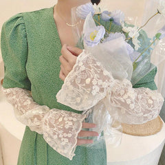 Flower Lace Embroidery Sunproof Loose Sleeves for Summer