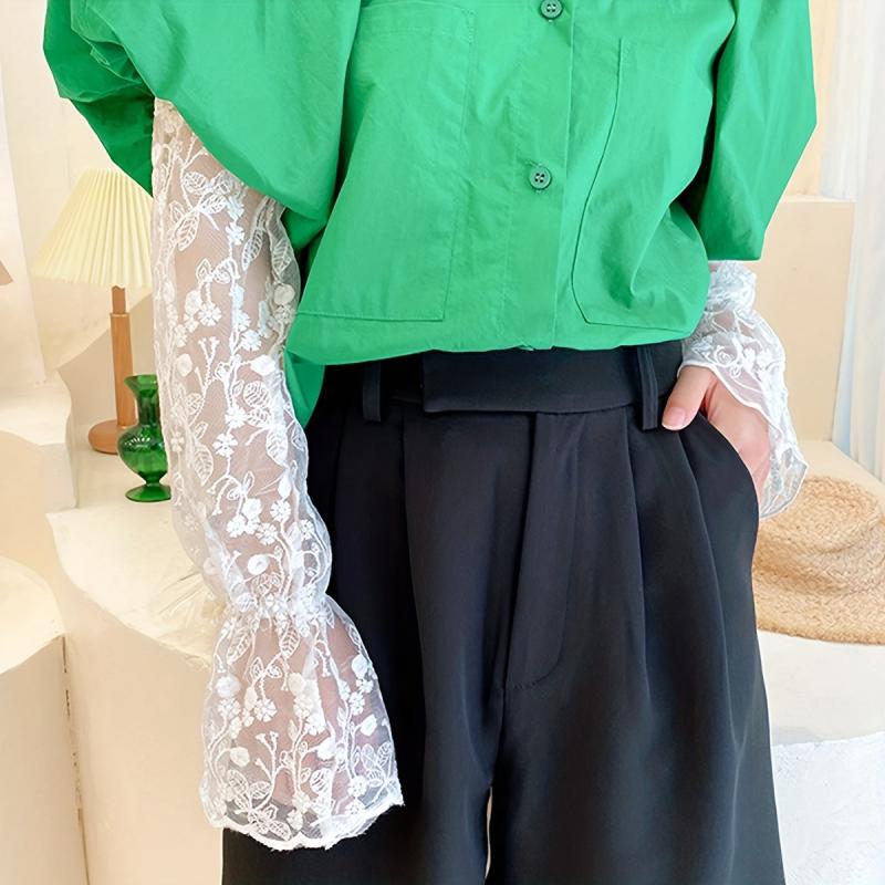 Flower Lace Embroidery Sunproof Loose Sleeves for Summer