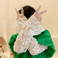 Flower Lace Embroidery Sunproof Loose Sleeves for Summer