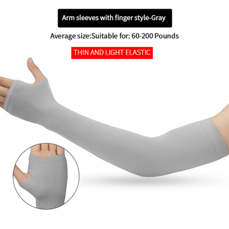 Summer Sunscreen Sleeve Solid Elasticity Cycling Fingerless Fishing Ice Sleeve
