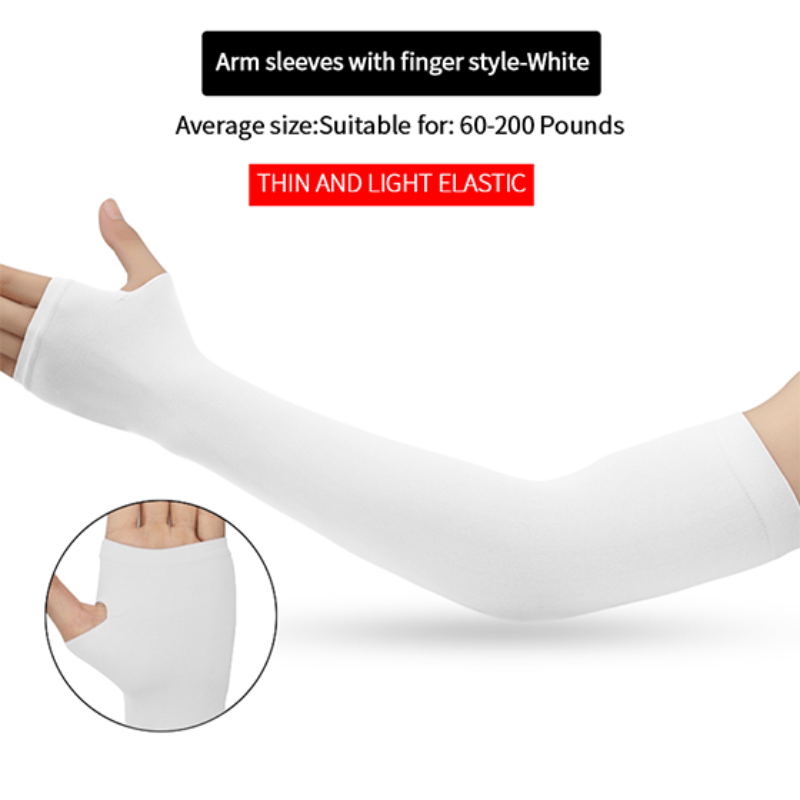 Summer Sunscreen Sleeve Solid Elasticity Cycling Fingerless Fishing Ice Sleeve