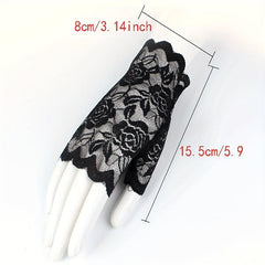 Half Finger Lace Gloves Fingerless Floral Bridal Wedding Gloves