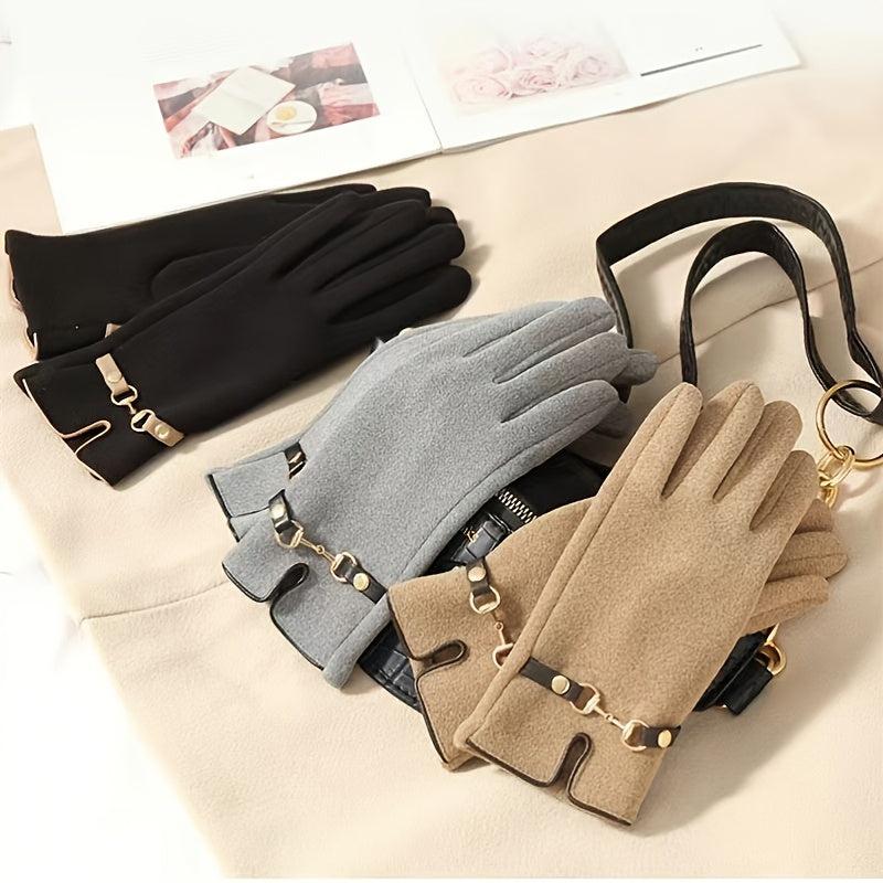 Cold Proof Thermal Wool Gloves Anti Slip Knit Touchscreen Warm Unisex Driving