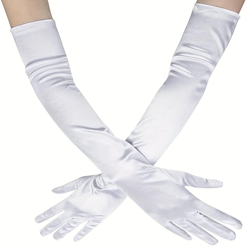 1 Pair Satin Long Gloves Elastic Party Wedding Bridal Gloves