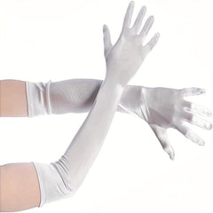 1 Pair Satin Long Gloves Elastic Party Wedding Bridal Gloves