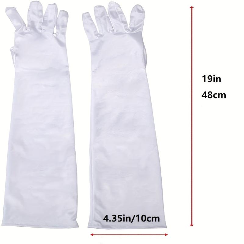 1 Pair Satin Long Gloves Elastic Party Wedding Bridal Gloves