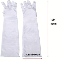 1 Pair Satin Long Gloves Elastic Party Wedding Bridal Gloves