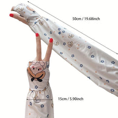 Cartoon Print Sunproof Fingerless Long Gloves for Women
