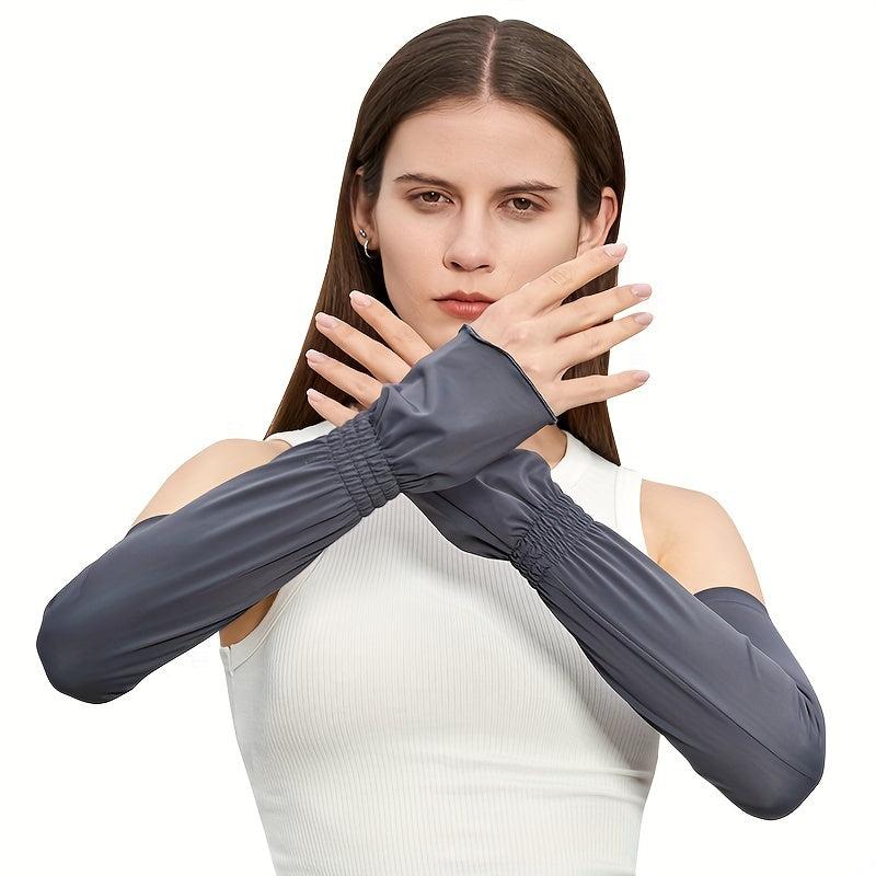 Bright Purple Ice Sleeves UV Protection Gloves for Women