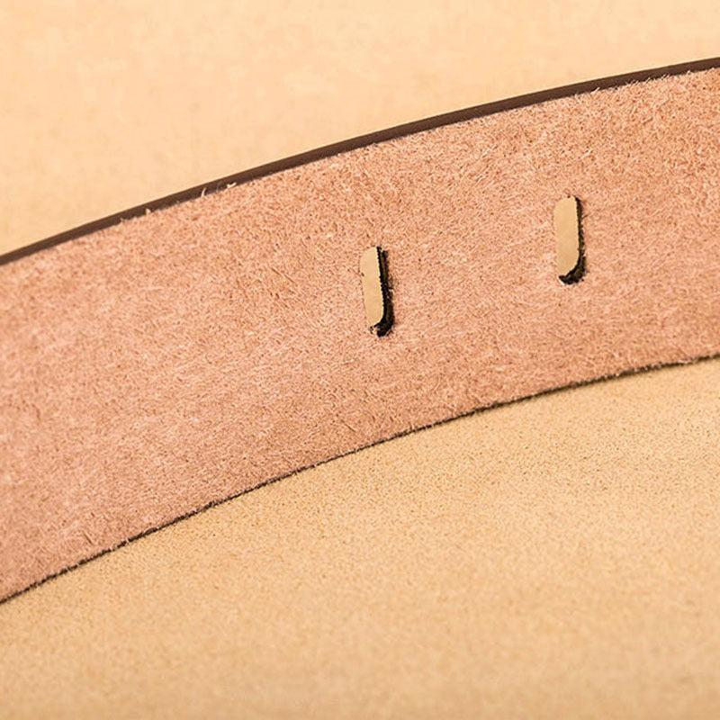 Men's Leather Waist Strap Belt with Pin Buckle