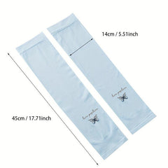 Butterfly Print Sunproof Sleeves Ice Silk UV Thin Breathable