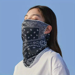 Long Bandana Printed Sleeves Face Covering Sun Protection Cover Outdoor Gloves
