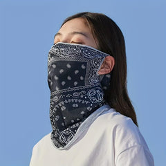 Long Bandana Printed Sleeves Face Covering Sun Protection Cover Outdoor Gloves
