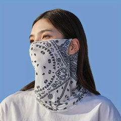Long Bandana Printed Sleeves Face Covering Sun Protection Cover Outdoor Gloves