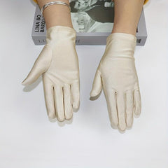 Bright Satin Solid Gloves Casual Sunscreen Driving Cycling Gloves Short