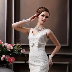 Bridal Wedding Lace Gloves Beaded Short Sequin Gloves