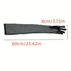 Polka Dot Transparent Long Gloves Mesh Breathable Thin Gloves