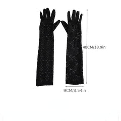Lace Floral Long Gloves for Women Wedding Evening Prom