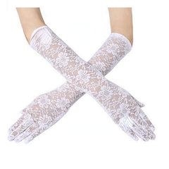 Lace Floral Long Gloves for Women Wedding Evening Prom