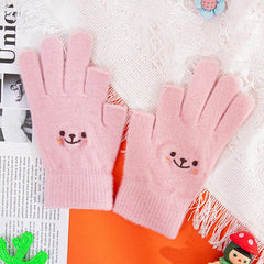 Women's Winter Embroidered Plush Thermal Gloves