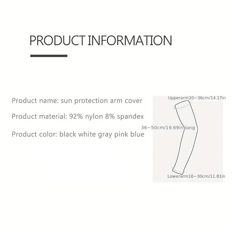 1 Pair Striped Sunscreen Arm Sleeves with Thumb Hole