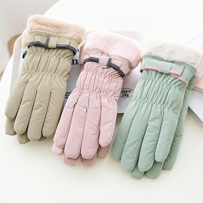 Women's Touch Screen Winter Gloves Windproof Biker Riding Gloves