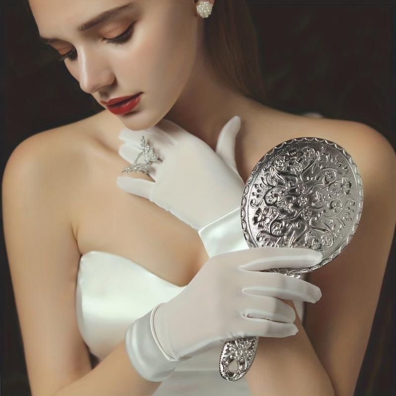 Satin Wedding Gloves Short Wrist Evening Party