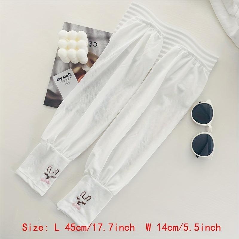 Embroidered Rabbit Ice Sleeve UV Protection Arm Guard Sleeve Women