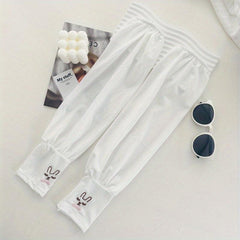 Embroidered Rabbit Ice Sleeve UV Protection Arm Guard Sleeve Women