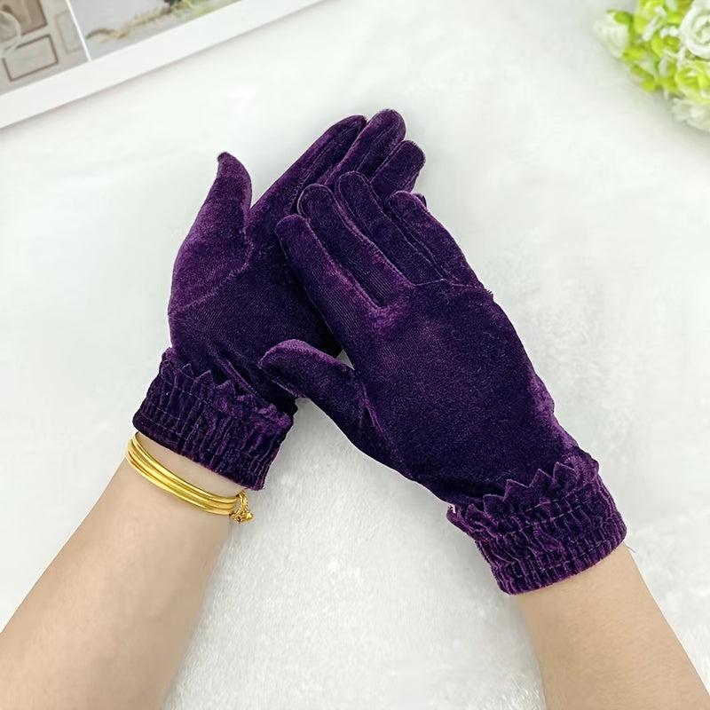 Winter Gloves Solid Warm Gloves for Women Girls Outdoor