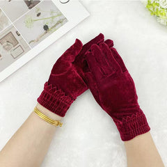 Winter Gloves Solid Warm Gloves for Women Girls Outdoor