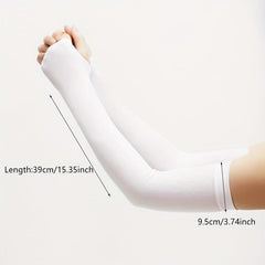 Ice Silk Sleeves Sunproof Elastic UV Protection Thin Breathable Solid Sleeves