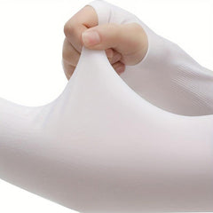 Ice Silk Sleeves Sunproof Elastic UV Protection Thin Breathable Solid Sleeves