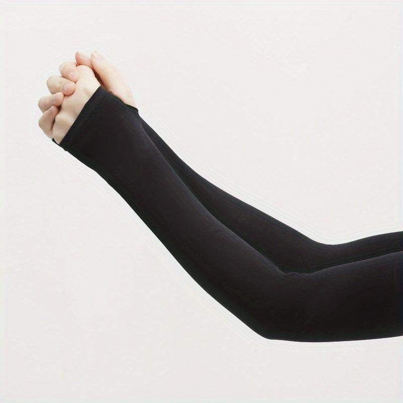 Ice Silk Sleeves Sunproof Elastic UV Protection Thin Breathable Solid Sleeves