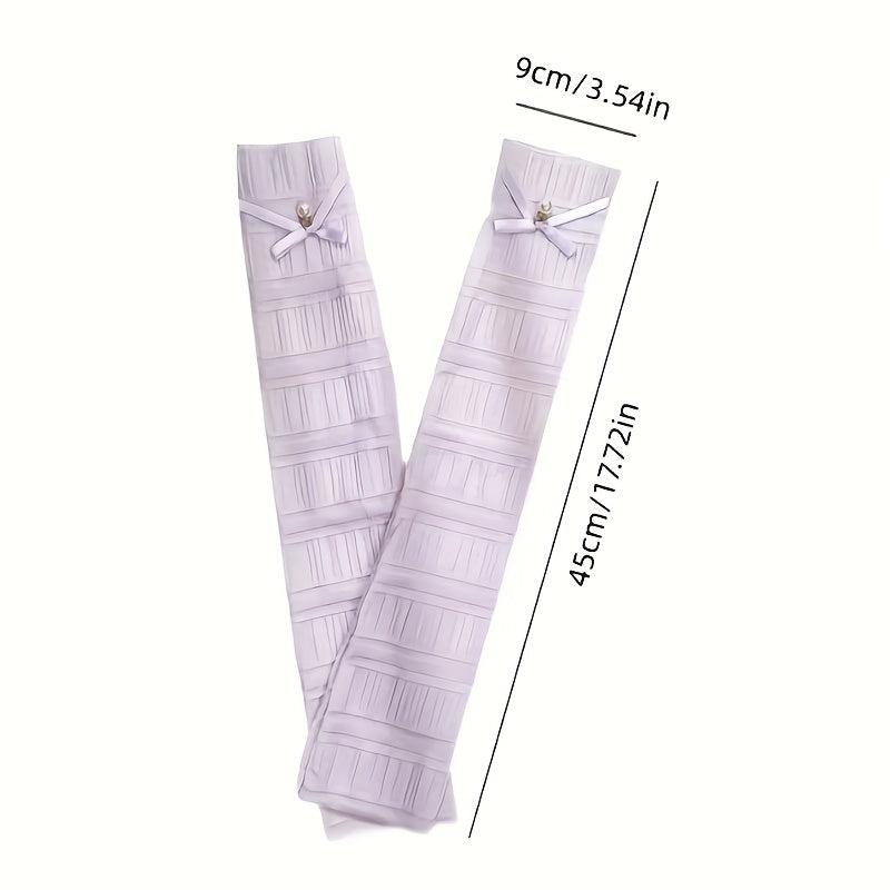 Lace Arm Sleeves Faux Pearl Decor UV Protection Women Gloves
