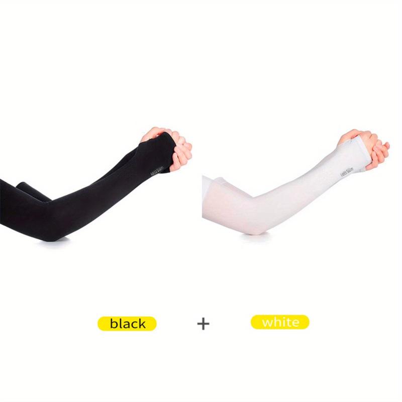 2pairs Ice Sleeve Sunscreen Arm Sleeves UV Protection Gloves Men Women