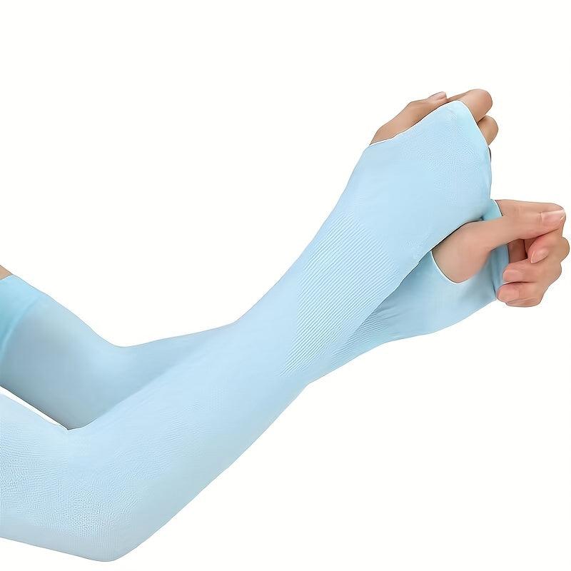 UPF 50 Ice Sleeves Sunscreen Fingerless Gloves