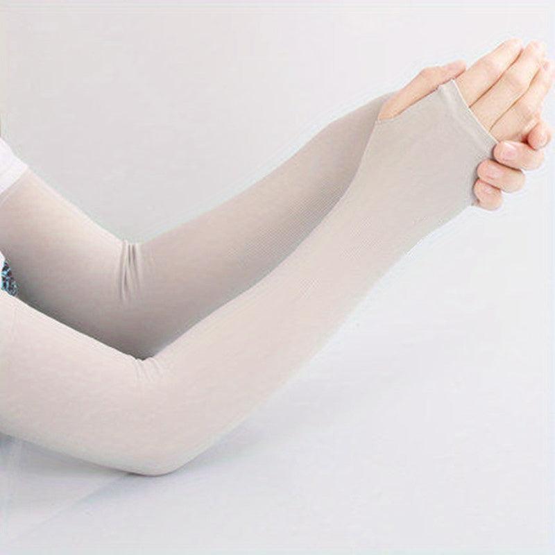 UPF 50 Ice Sleeves Sunscreen Fingerless Gloves