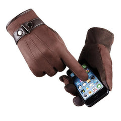 Suede Touch Screen Gloves Coldproof Thickened Warm Outdoor Cycling Driving