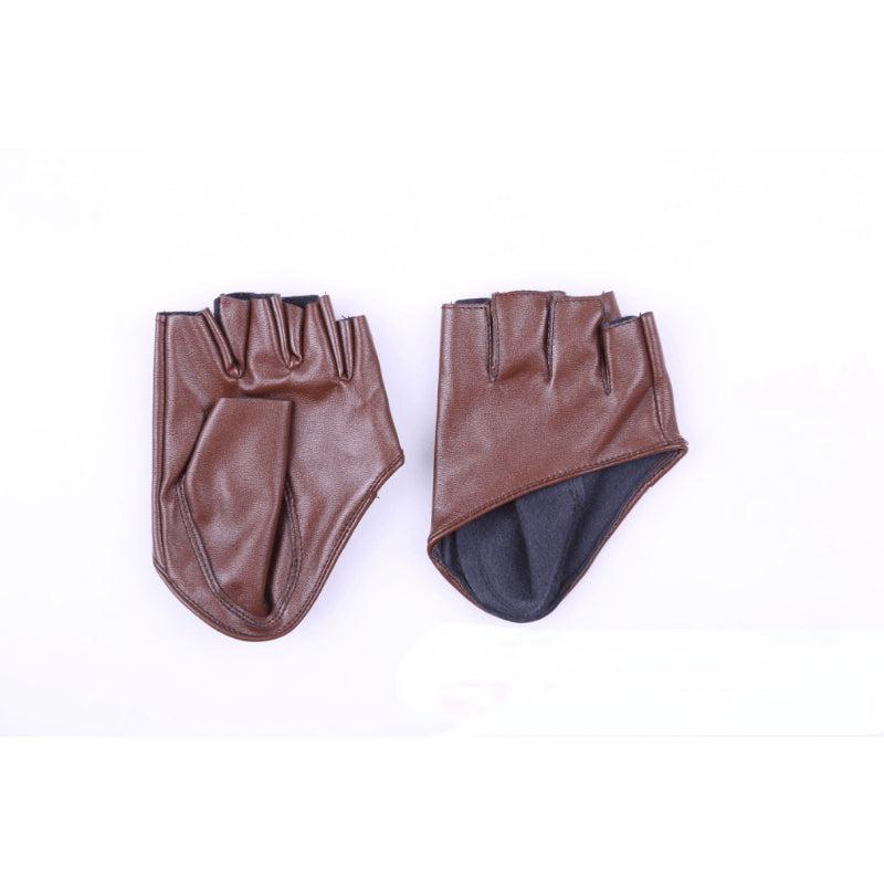 Hip Hop Fingerless Gloves for Women PU Leather Halloween Party Accessories