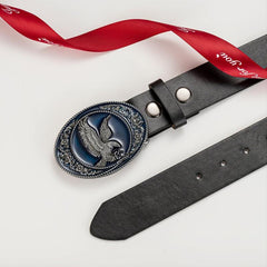 Men's Leather Bronze Eagle Buckle Belt - Gift for Boyfriend and Father