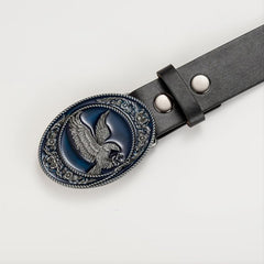 Men's Leather Bronze Eagle Buckle Belt - Gift for Boyfriend and Father