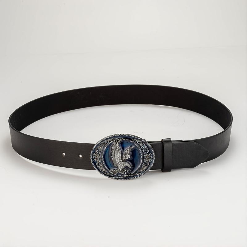 Men's Leather Bronze Eagle Buckle Belt - Gift for Boyfriend and Father