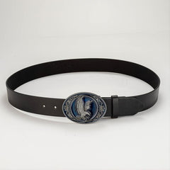 Men's Leather Bronze Eagle Buckle Belt - Gift for Boyfriend and Father