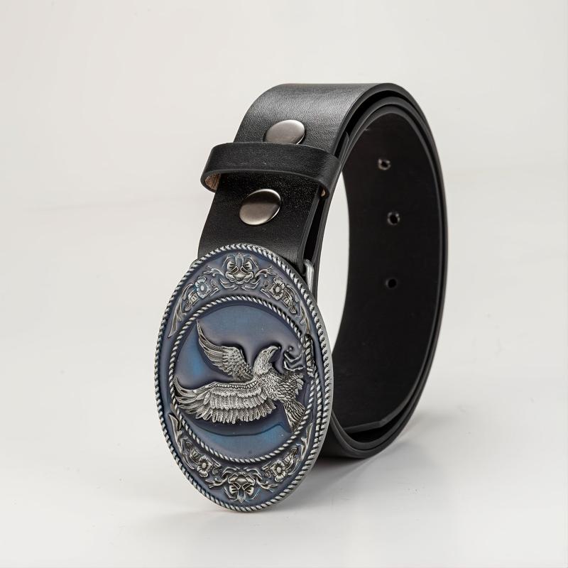 Men's Leather Bronze Eagle Buckle Belt - Gift for Boyfriend and Father
