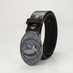 Men's Leather Bronze Eagle Buckle Belt - Gift for Boyfriend and Father