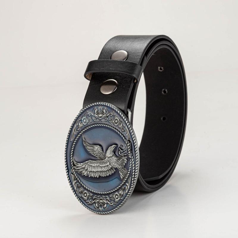 Men's Leather Bronze Eagle Buckle Belt - Gift for Boyfriend and Father