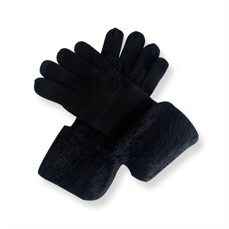 Warm Winter Gloves Solid Thickened Gloves Casual Outdoor Gloves