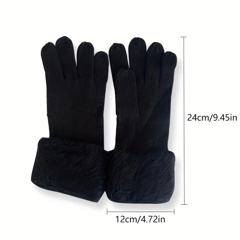 Warm Winter Gloves Solid Thickened Gloves Casual Outdoor Gloves