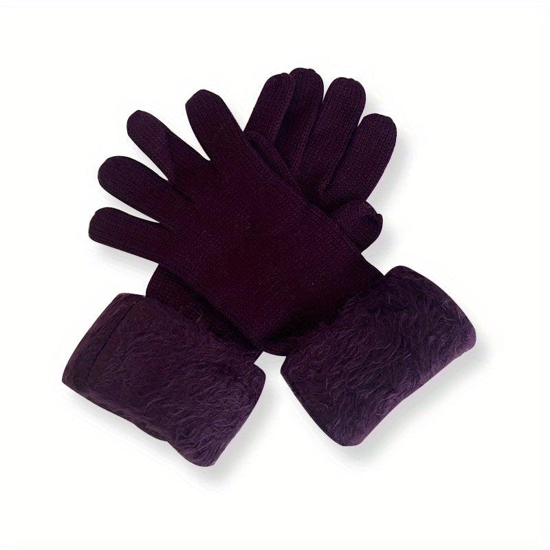 Warm Winter Gloves Solid Thickened Gloves Casual Outdoor Gloves